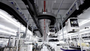 The cleanroom at GLOBALFOUNDRIES' Fab 1 in Dresden, Germany